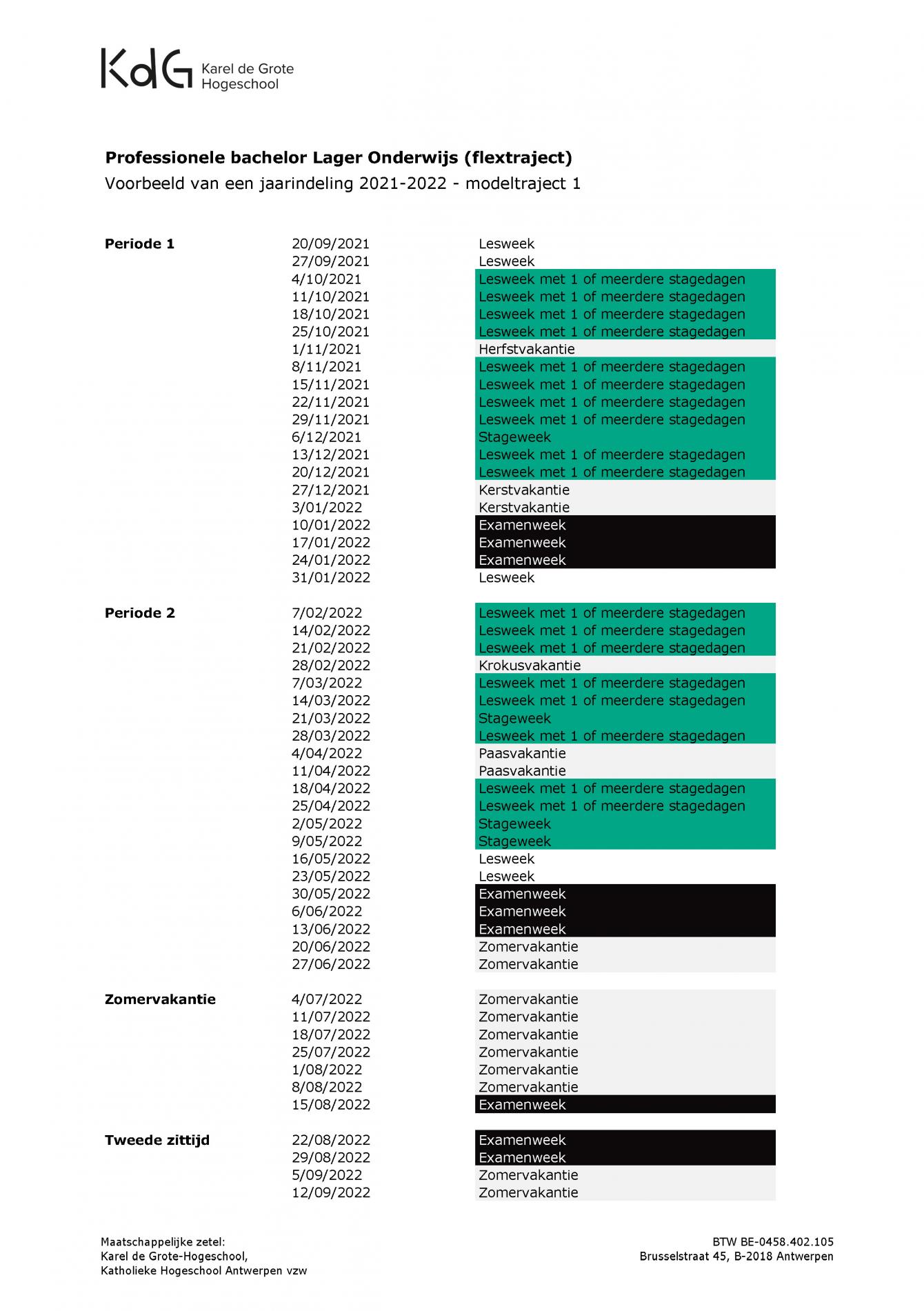 Jaarindeling 2021-22 v2_Professionele bachelor Lager Onderwijs (flextraject)