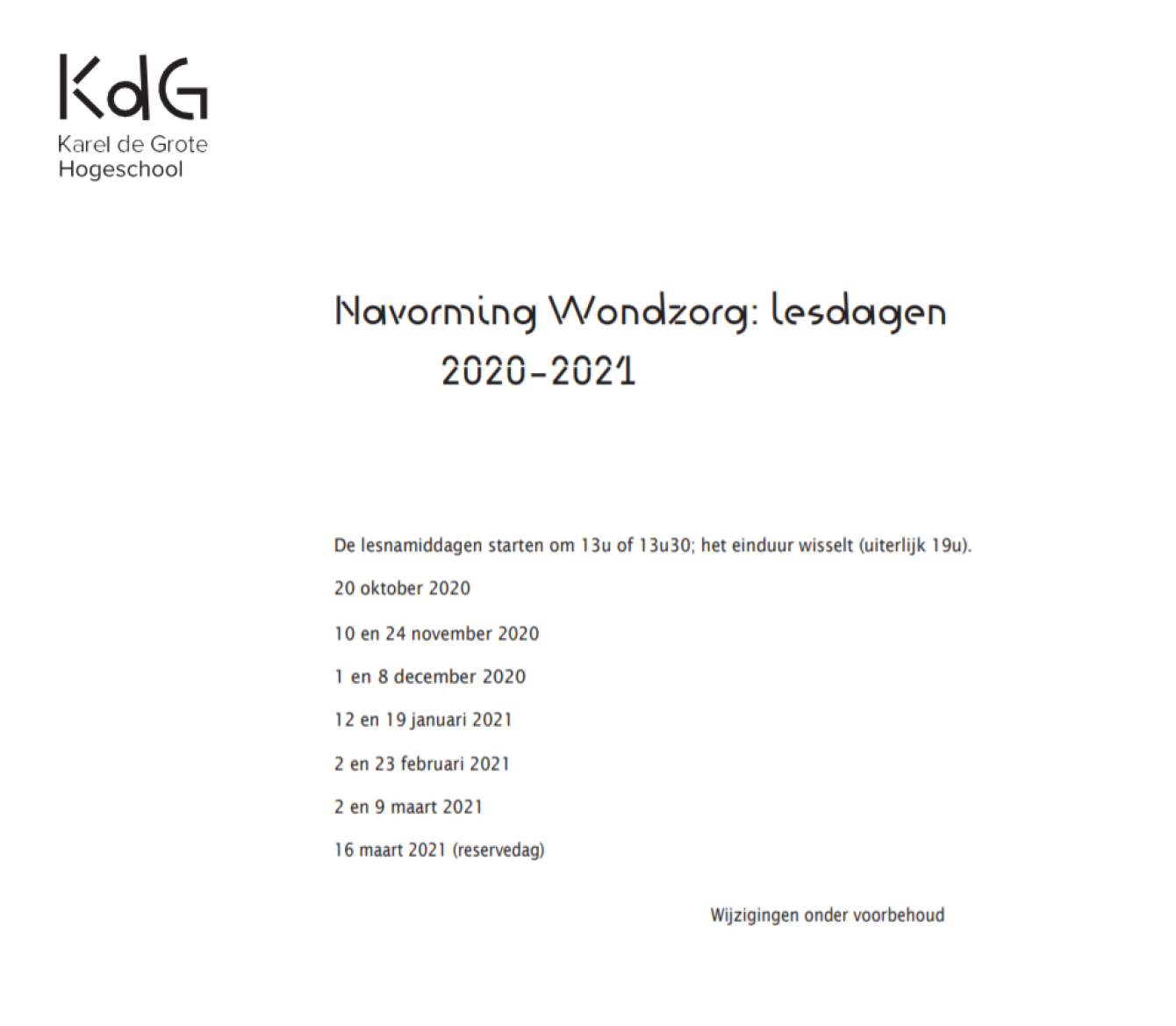 Navorming Wonzorg lesdagen