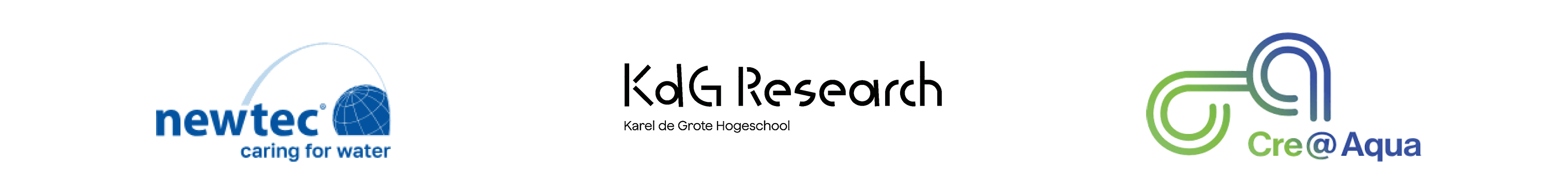 Logo's Newtec, KdG Research & Cre@Aqua