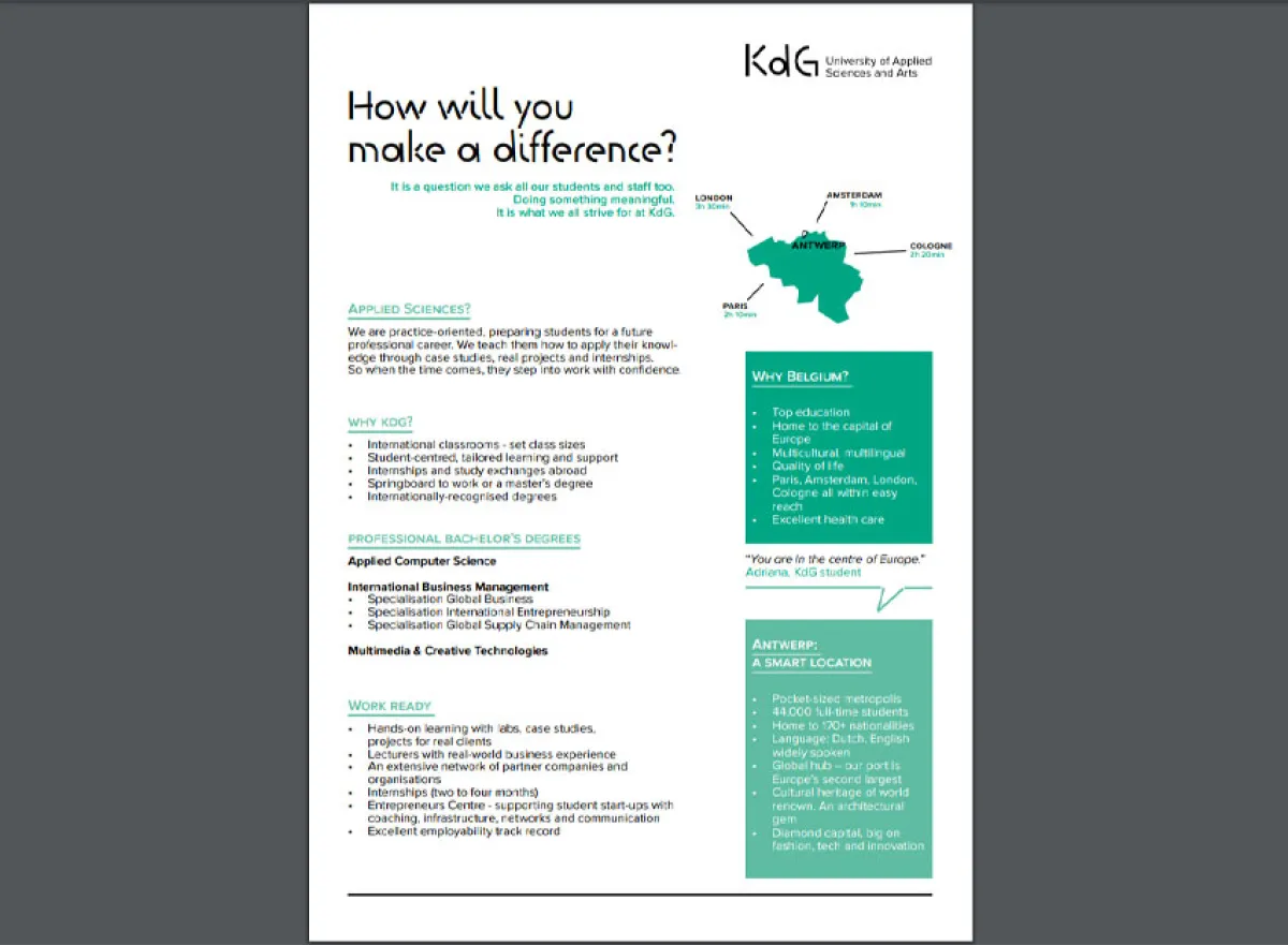 KdG Factsheet