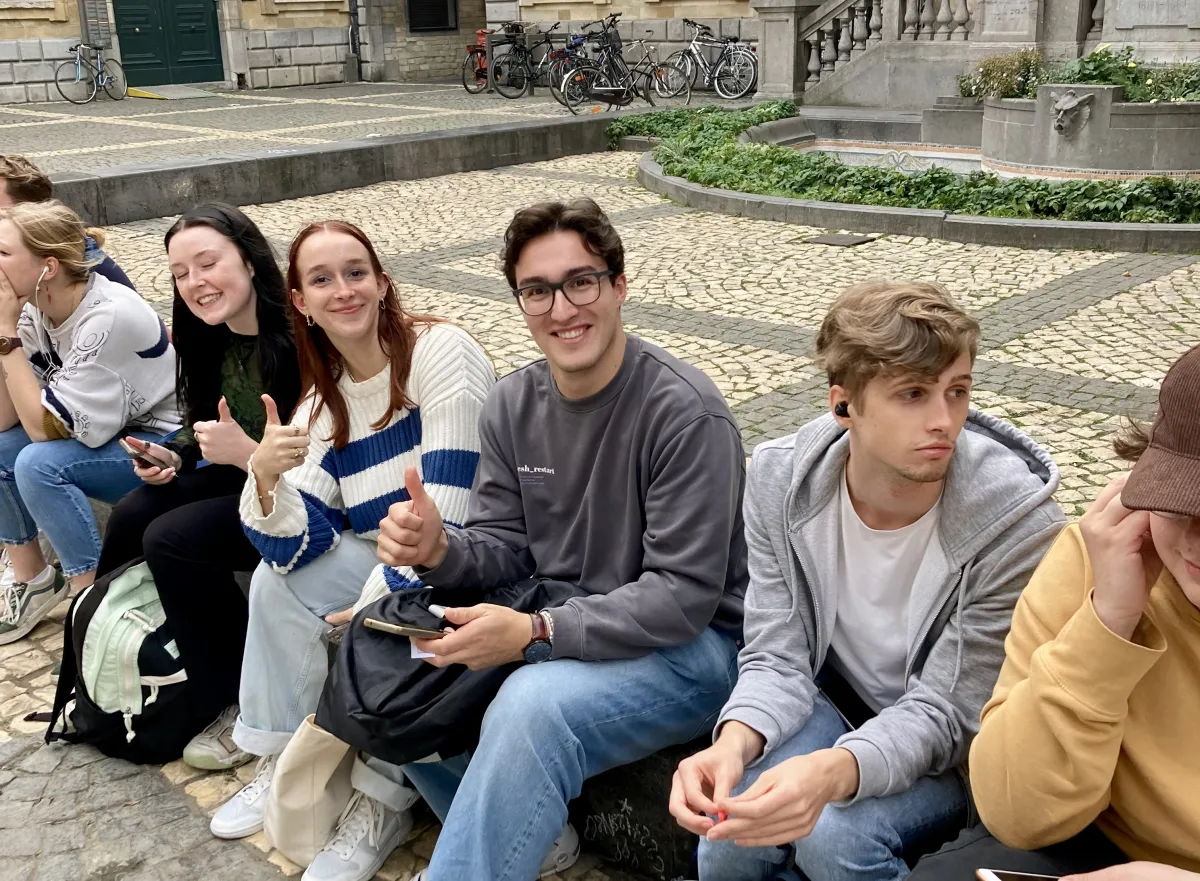 Studenten op Conscienceplein