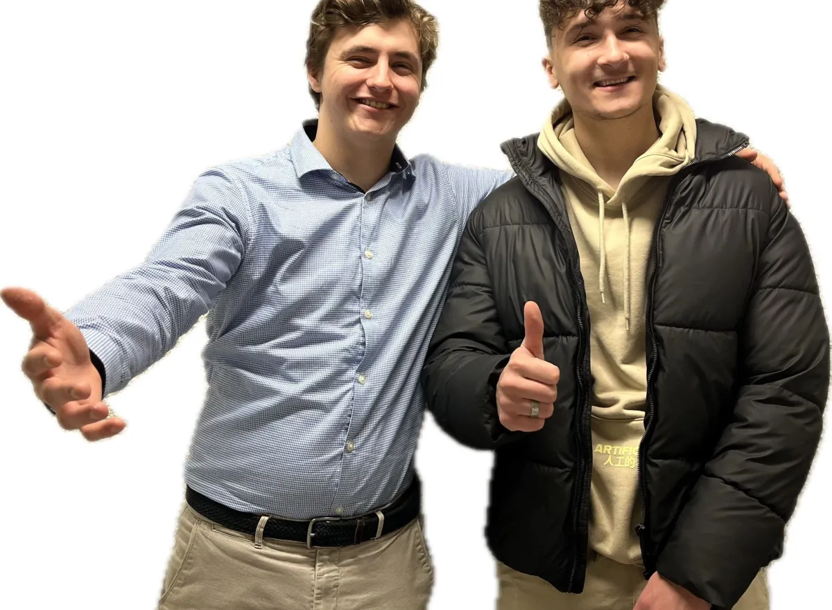 Merlijn Stefels en Alex Vasilescu van Techwiz