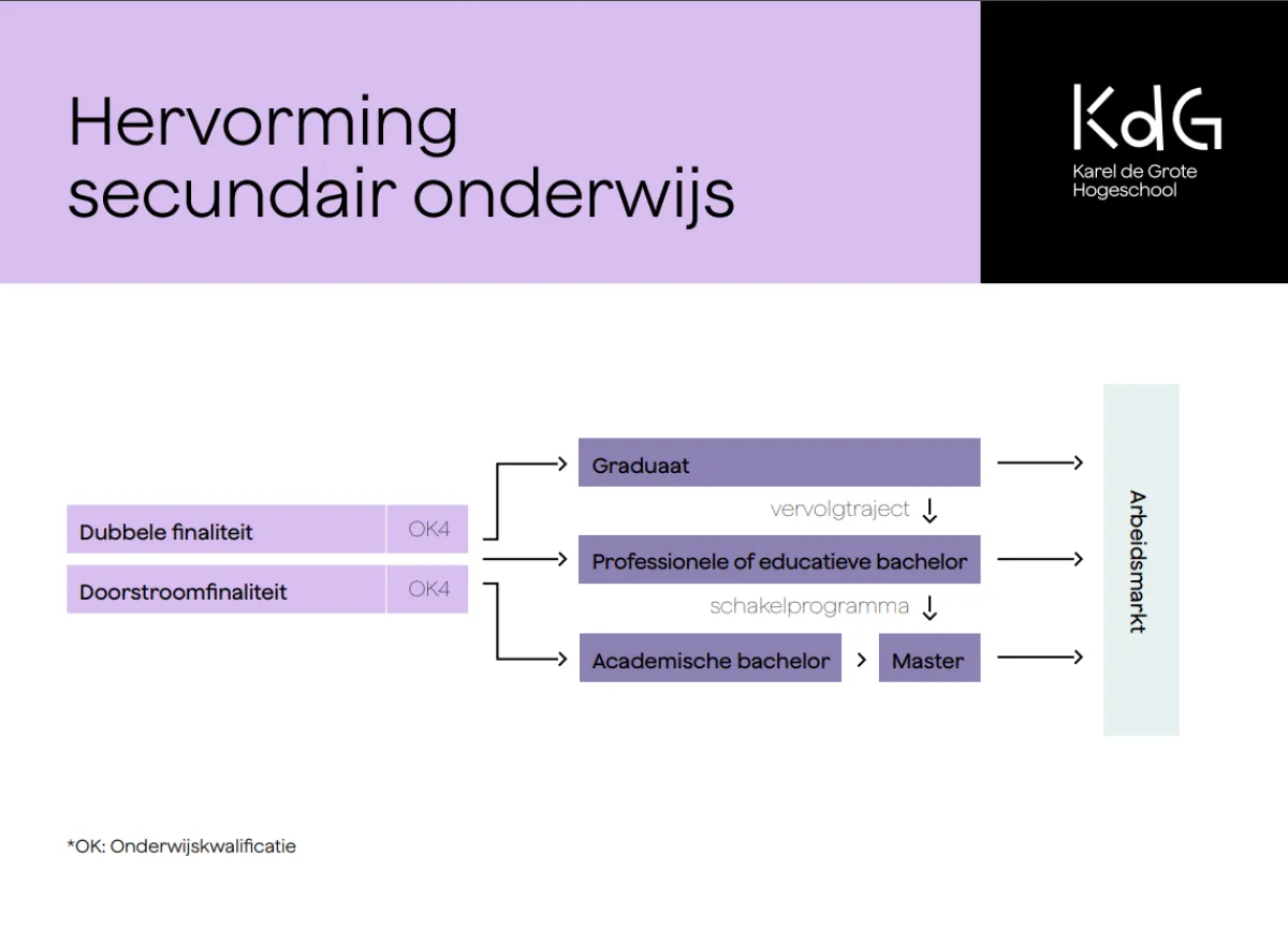 Hervorming secundair onderwijs flowchart - dubbele en doorstroomfinaliteit
