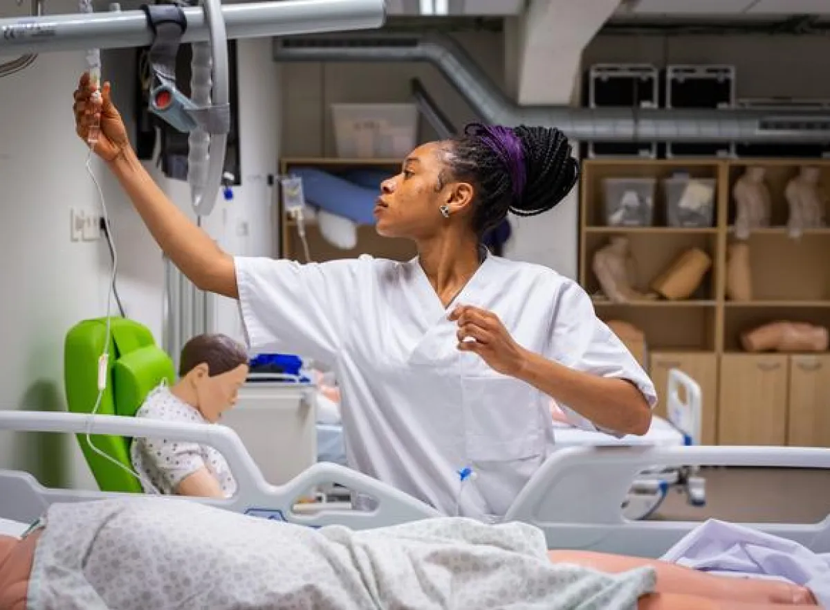 Practice essential nursing skills on simulation mannequins and patients in a safe setting.