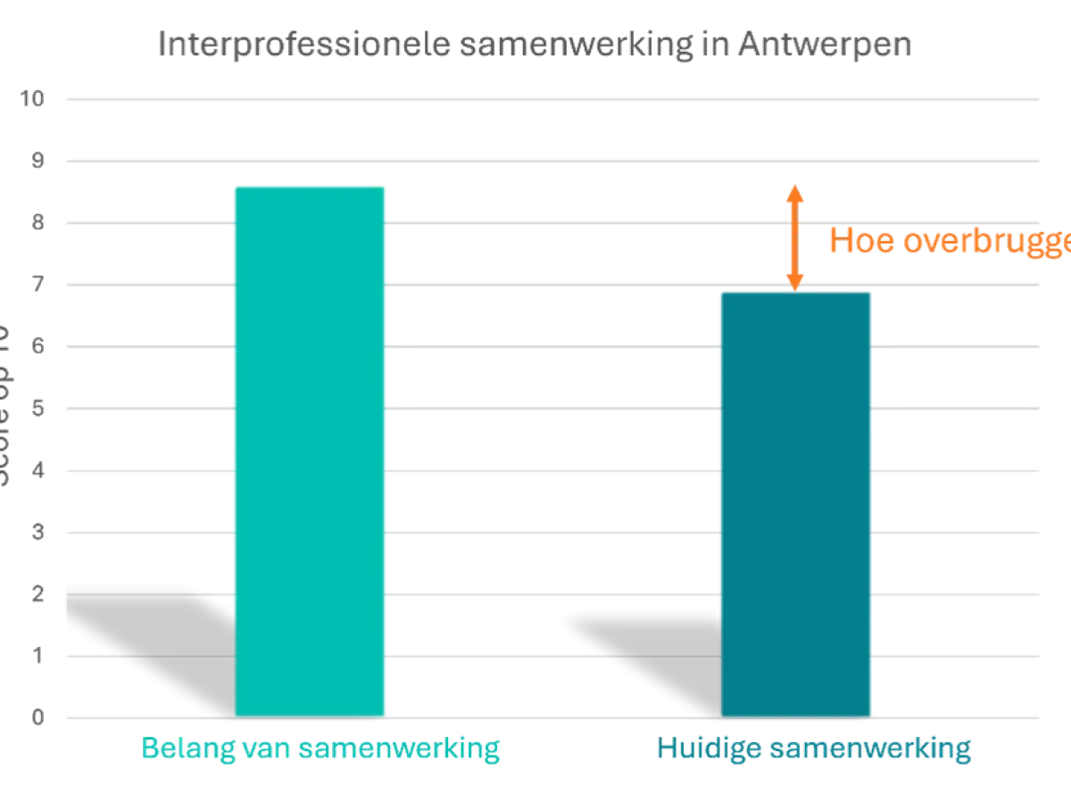 Grafiek interprofessionele samenwerking in Antwerpen - project Buurt Connect 2.0