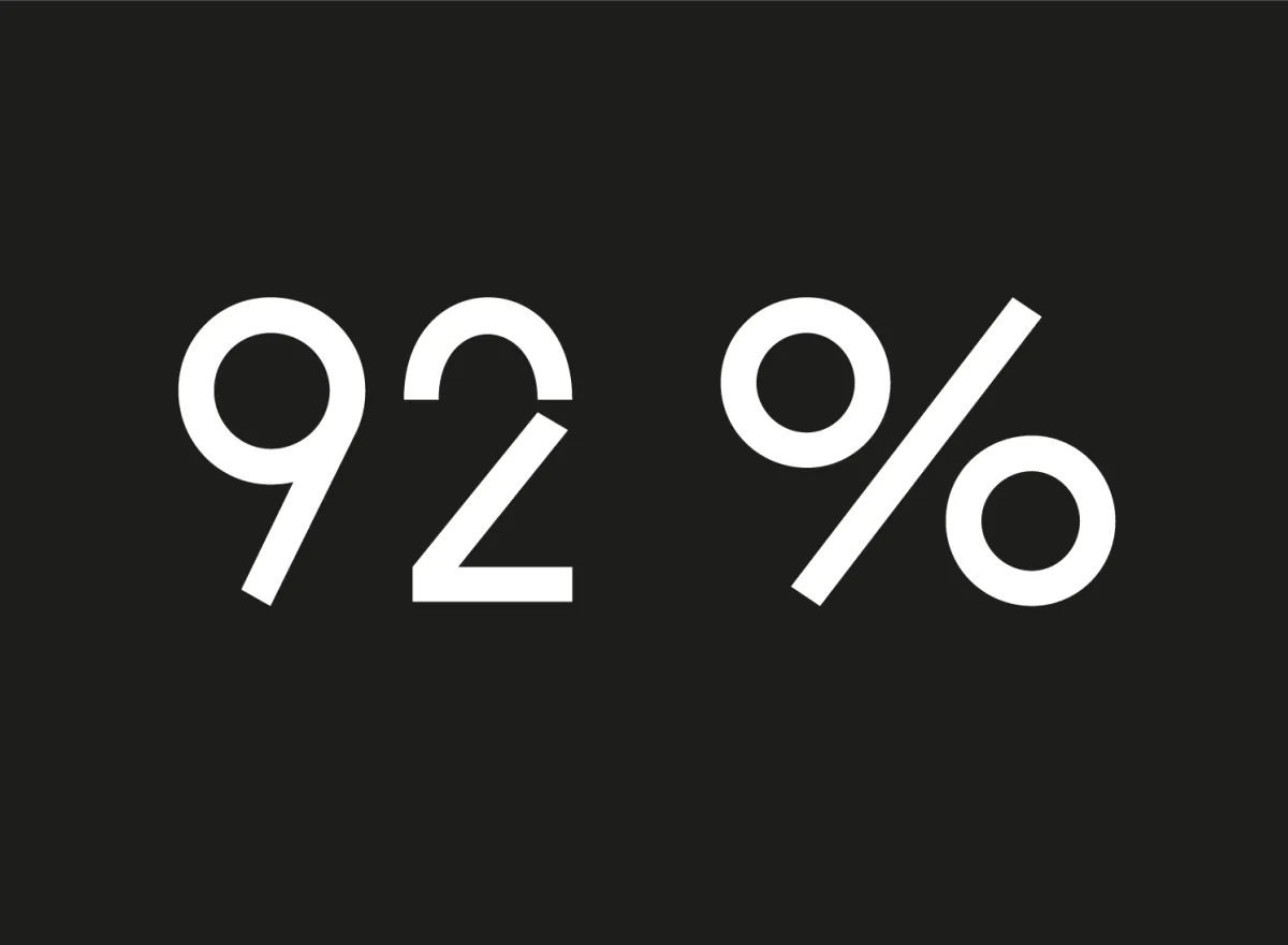 92 %