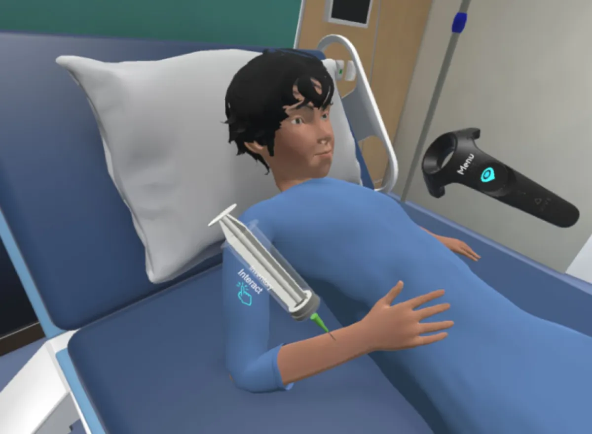 Man in ziekenhuisbed met ImmersiMed