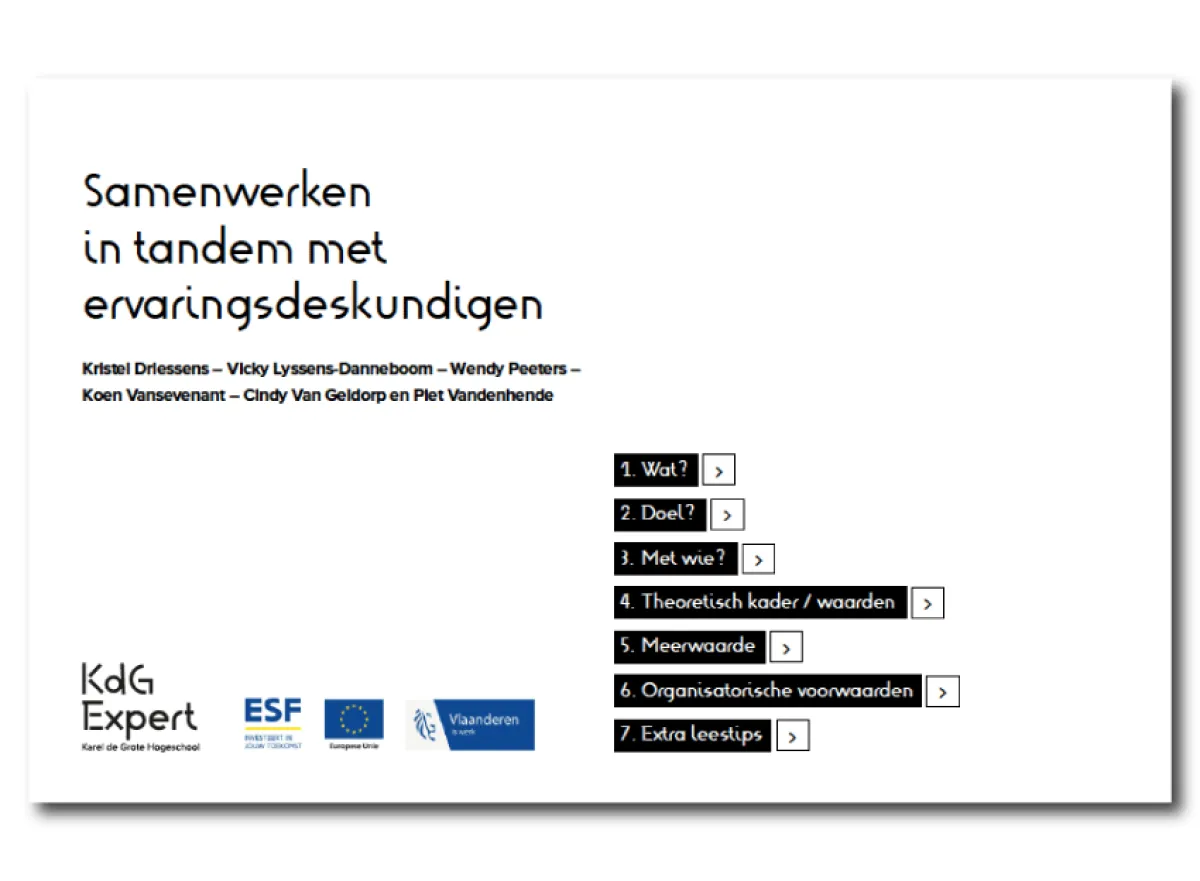 Rapport: samenwerken in tandem met ervaringsdeskundigen